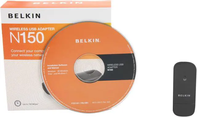 Alt view image 5 of 5 - BELKIN F9L1001 N150 Wireless Adapter IEEE 802.11b/g/n USB 2.0 Up to 150Mbps Wireless Data Rates
