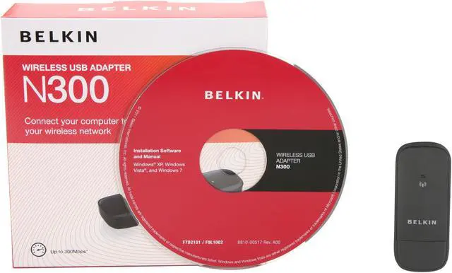 Alt view image 5 of 5 - BELKIN F9L1002 N300 Wireless Adapter IEEE 802.11b/g/n USB 2.0 Up to 300Mbps Wireless Data Rates