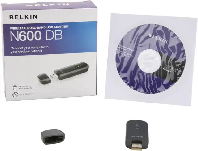 Alt view image 4 of 4 - BELKIN F9L1101 N600 DB Wireless Dual-Band Adapter IEEE 802.11a/b/g/n USB 2.0 Up to 300Mbps Wireless Data Rates