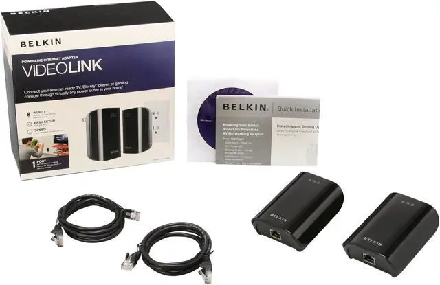 Alt view image 7 of 7 - BELKIN F5D4077 VideoLink Powerline Internet Adapter Up to 200Mbps