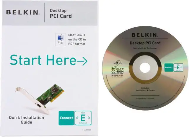 Alt view image 5 of 6 - BELKIN F5D5000 Desktop Network Card 10/100Mbps PCI 1 x RJ45