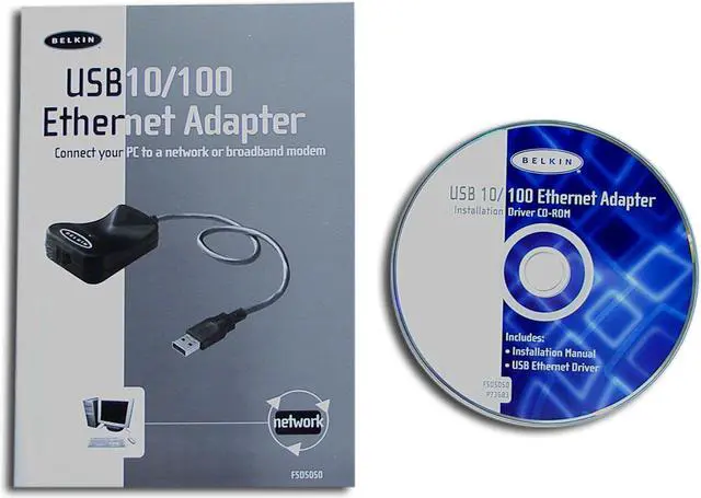 Alt view image 2 of 3 - BELKIN F5D5050 Ethernet Adapter 10/100Mbps USB 1 x RJ45