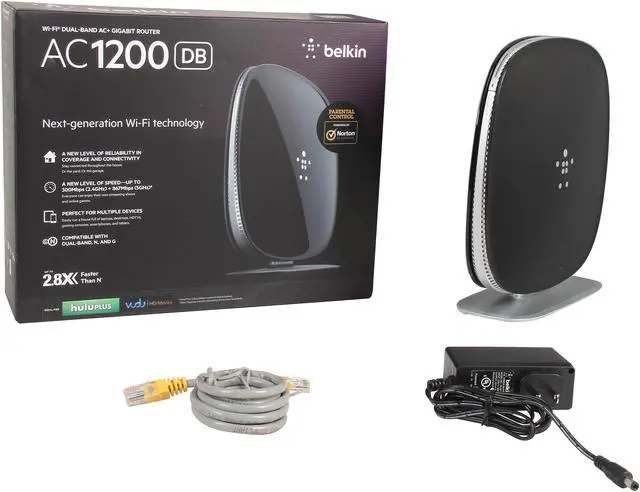 Alt view image 4 of 4 - Belkin F9K1113 AC1200 Dual Band Wireless AC+ Gigabit Router