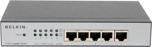Alt view image 2 of 5 - BELKIN F5D5141-5 5-Port Gigabit Switch