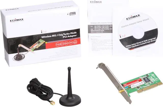 Alt view image 6 of 6 - EDIMAX EW-7128G Wireless Card IEEE 802.11b/g PCI Up to 54Mbps Wireless Data Rates