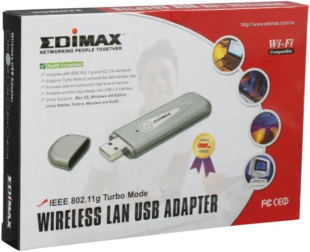 Alt view image 6 of 6 - EDIMAX EW-7318UG 802.11g Wireless LAN Mini USB Adapter IEEE 802.11b/g USB 2.0 Up to 54Mbps Wireless Data Rates