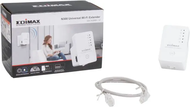 Alt view image 6 of 6 - Edimax EW-7438RPn V2 300Mbps Universal Wi-Fi Range Extender, Repeater, Wireless Bridge, Access Point, Wall Plug design, Smart LED Signal Indicator, Easy iQSetup by Smart Phone (No CD Required)