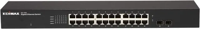 Alt view image 2 of 5 - EDIMAX GS-1026 Unmanaged 24 x Gigabit Ports w/ 2 SFP Slots Rackmount Switch