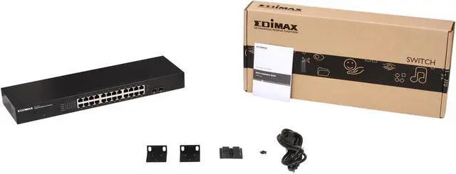 Alt view image 5 of 5 - EDIMAX GS-1026 Unmanaged 24 x Gigabit Ports w/ 2 SFP Slots Rackmount Switch