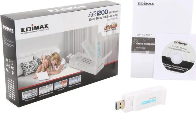 Alt view image 6 of 6 - Edimax EW-7822UAC Wireless AC1200 Dual-band USB 3.0 Adapter, Complies to Draft 802.11ac Standard, Delivers More Than Two Times Faster Wi-Fi Speed Than 802.11n, With Adjustable Foldaway Antenna for Optimum High Performance