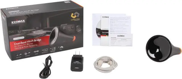 Alt view image 5 of 5 - Edimax CV-7438nDM Dual-band Wireless Bridge, Wireless Speaker Adapter for AirPlay Music Streaming, Converts Wired Smart TV / Blu-Ray / Gaming Console to Wireless Network, CD-less Setup by SmartPhone
