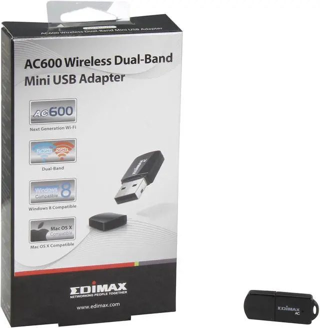 Alt view image 5 of 5 - EDIMAX EW-7811UTC AC600 Dual-band USB 2.0 Wireless Mini Adapter, ideally for upgrading Laptop, desktop, Macbook or Ultrabook with 433/150Mbps data rates