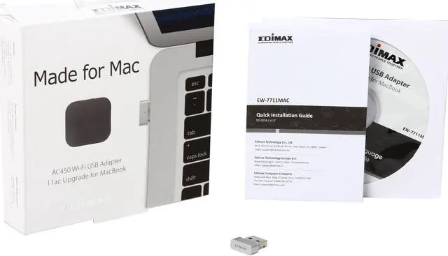 Alt view image 6 of 6 - EDIMAX EW-7711MAC AC450 Nano USB  Wi-Fi Adapter for MacBook Upgrade to 11AC for Faster Performance, Plug it and Forget it, Support Mac OSX 10.7~10.11 (5Ghz Only)