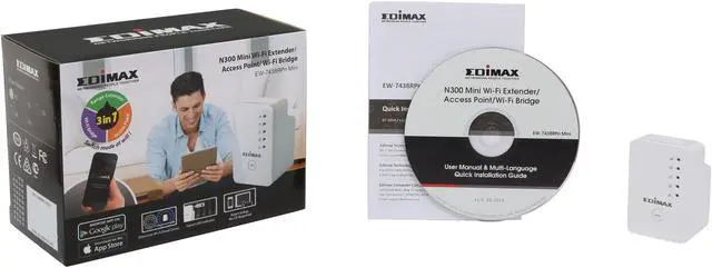 Alt view image 6 of 6 - EDIMAX EW-7438RPn Mini N300 Mini Wi-Fi Extender/Access Point/Wi-Fi Bridge