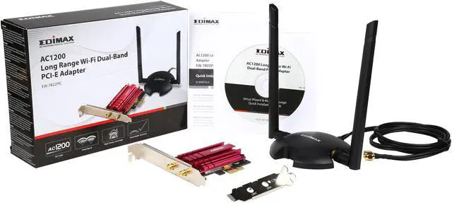 Alt view image 5 of 5 - Edimax EW-7822PIC AC1200 Wireless Dual Band PCI Express Adapter. Long Range, Ultra-fast Wi-Fi Speed to your Desktop PC, Ideal for Gaming PC.