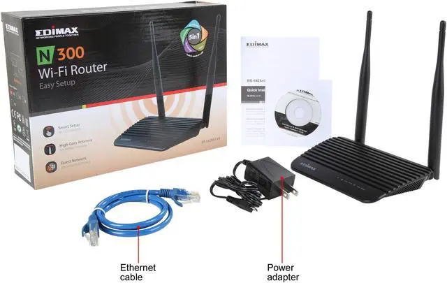 Alt view image 6 of 6 - EDIMAX BR-6428nS V4 5-in-1 N300 Wi-Fi Router, Access Point, Range Extender, Wi-Fi Bridge & WISP