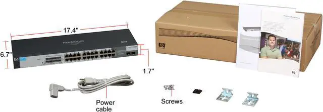 Alt view image 5 of 5 - HP J9080A ProCurve 1700-24 Managed Ethernet Switch - 22 Ports - 24 x RJ-45 - 2 x Expansion Slots - 10/100Base-TX