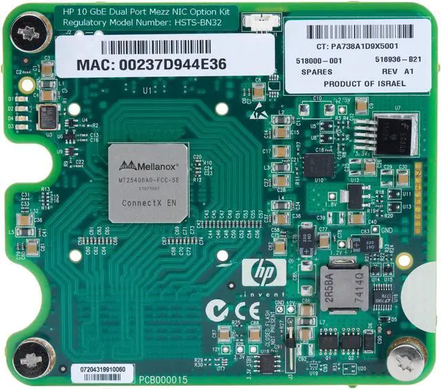 Main image of HP 10 GbE Dual Port Mezzanine Network Interface Card