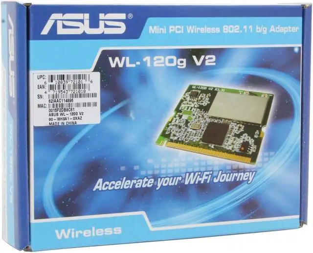 Alt view image 4 of 4 - ASUS WL-120g (V2) Wireless Adapter IEEE 802.11b/g Mini PCI Up to 54Mbps Wireless Data Rates
