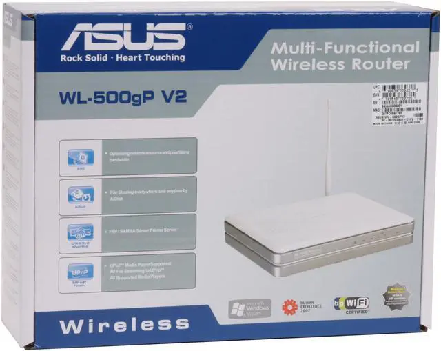 Alt view image 8 of 8 - ASUS WL-500GP V2 802.11b/g Multi-Functional Wireless Router with x2 USB Plug-N-Share hard drive function and Print Server Function