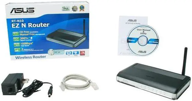 Alt view image 5 of 5 - ASUS RT-N10 802.11b/g/n Wireless Router up to 150Mbps/ 10/100 Mbps Ethernet Port x4