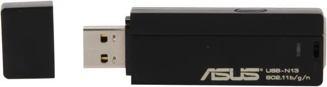 Alt view image 3 of 6 - ASUS USB-N13 Wireless Adapter IEEE 802.11b/g/n USB 2.0 Up to 300Mbps Wireless Data Rates WPA2 manufactured recertified