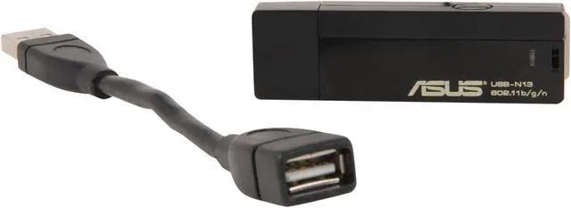 Alt view image 5 of 6 - ASUS USB-N13 Wireless Adapter IEEE 802.11b/g/n USB 2.0 Up to 300Mbps Wireless Data Rates WPA2 manufactured recertified