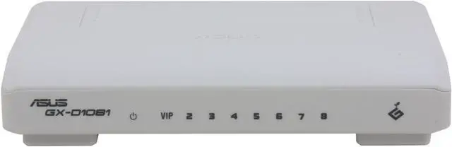 Alt view image 2 of 5 - ASUS GX-D1081 8-Port Power-Saving Gigabit Switch 10/100/1000Mbps 8 x RJ45 Up to 8K MAC Address Table 1MB Buffer Memory