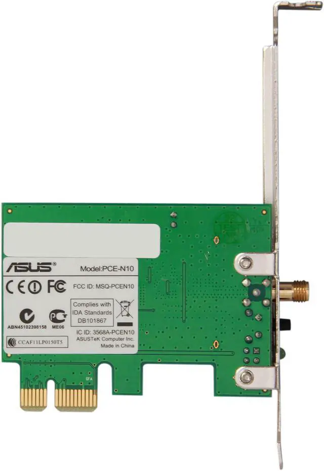 Alt view image 4 of 5 - ASUS PCE-N10 Wireless-N150 Adapter IEEE 802.11b/g/n PCI Express Up to 150Mbps Wireless Data Rates WPA2 manufactured recertified