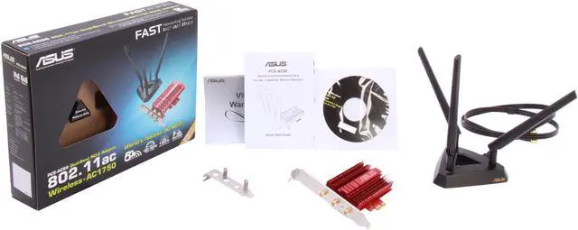 Alt view image 8 of 8 - ASUS PCE-AC66 Next Generation AC Dual-Band Wireless Adapter IEEE 802.11ac, IEEE 802.11a/b/g/n PCI Express Up to 1750Mbps (450/1300Mbps) Wireless Data Rates