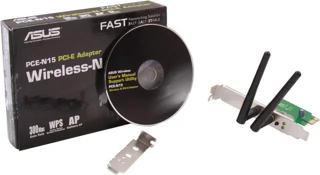 Alt view image 5 of 5 - Asus Certified PCE-N15 Wireless Adapter IEEE 802.11b/g/n PCI Express 300/300 Mbps Transfer / Receive Rate 64-bit WEP, 128-bit WEP, WPA2-PSK, WPA-PSK, WPS support