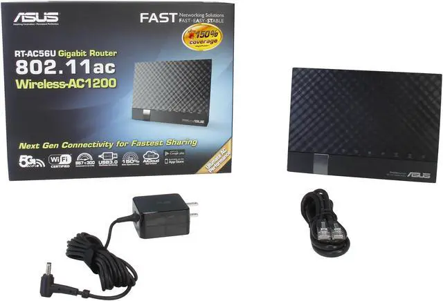 Alt view image 6 of 6 - ASUS RT-AC56U AC1200 Dual Band WiFi Gigabit Router 802.11ac, 1167 Mbps WiFi Speed, 4x Gigabit LAN Ports, AiProtection Security, AiCloud File Sharing, AiRadar Beamforming