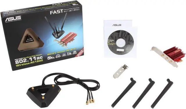 Alt view image 7 of 8 - ASUS PCE-AC68 AC1900 Dual-Band Wireless PCI-E Adapter