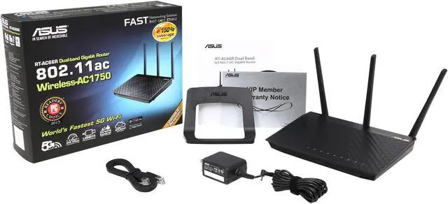 Alt view image 7 of 6 - ASUS RT-AC66R Dual-Band Wireless-AC1750 Gigabit Router IEEE 802.11ac, IEEE 802.11a/b/g/n, IEEE 802.3/3u/3ab