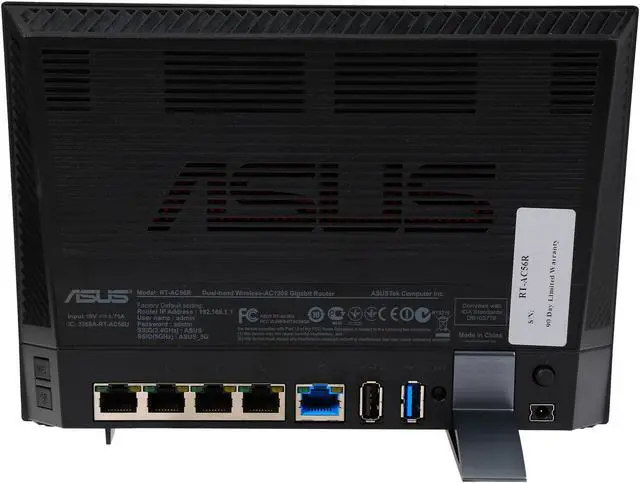 Alt view image 4 of 6 - ASUS RT-AC56R 802.11ac Dual-Band Wireless-AC1200 Gigabit Router