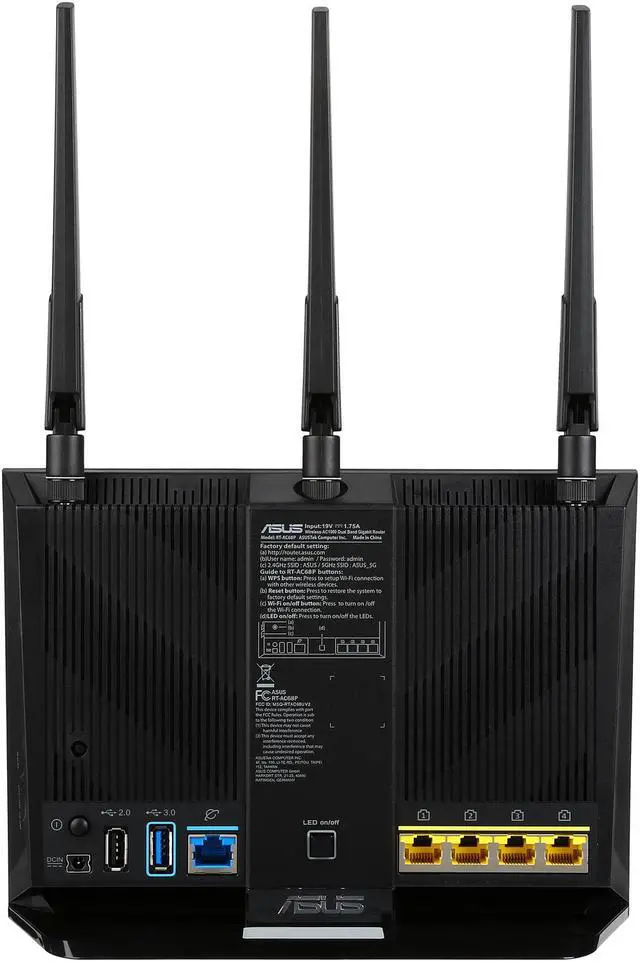 Alt view image 4 of 6 - ASUS RT-AC68P Wireless-AC1900 Dual Band Gigabit Router IEEE 802.11ac, IEEE 802.11a/b/g/n AiProtection with Trend Micro for Complete Network Security-Certified Refurbished
