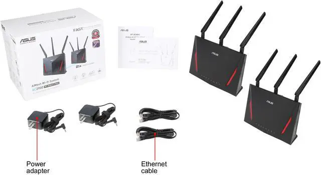 Alt view image 6 of 11 - ASUS AC2900 WiFi Dual-band Gigabit Wireless Router with 1.8GHz Dual-core Processor and AiProtection Network Security Powered by Trend Micro, AiMesh Whole Home WiFi System Compatible (RT-AC86U 2 Pack)