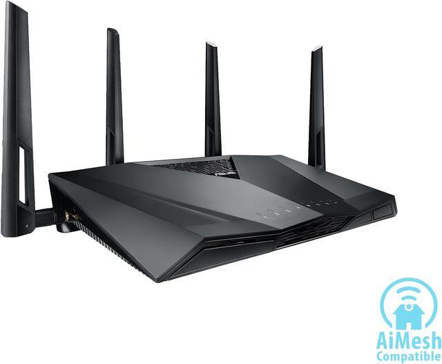 Alt view image 3 of 9 - ASUS AC3100 Wi-Fi Dual-band Gigabit Wireless Router with 4x4 MU-MIMO, 4 x LAN Ports, AiProtection Network Security and WTFast Game Accelerator, AiMesh Whole Home Wi-Fi System Compatible (RT-AC3100)