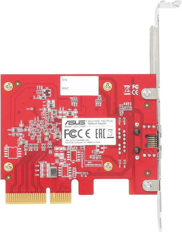 Alt view image 4 of 5 - ASUS XG-C100C 10G Network Adapter PCI-E x4 Card with Single RJ-45 Port