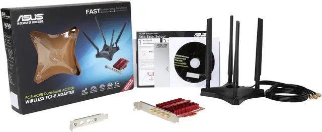 Alt view image 8 of 9 - ASUS PCE-AC88 AC3100 4x4 802.11AC PCIe Adapter