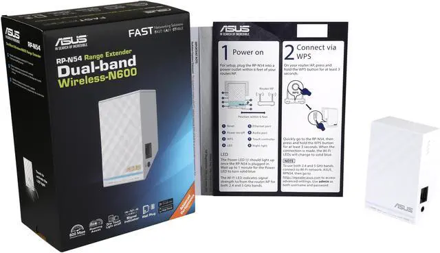 Alt view image 8 of 7 - ASUS RP-N54 Dual-Band (2.4 GHz, 5 GHz) Wireless N600 Repeater / Access Point / Media Bridge with RJ45 10/100 Ethernet and Audio Ports