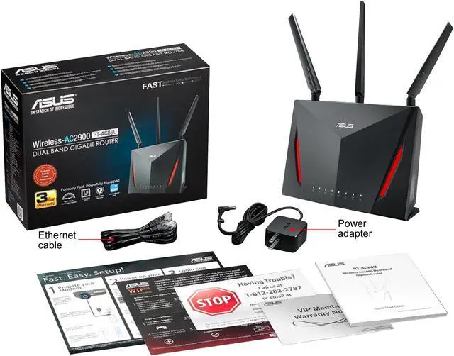Alt view image 7 of 7 - ASUS AC2900 Dual-band Gaming Router, game acceleration, Mesh Wi-Fi support, Lifetime Free Internet Security, DFS, Gamer Private Network, Port Forwarding, Streaming & Gaming (RT-AC86U)