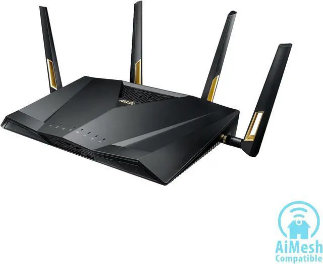 Alt view image 2 of 11 - ASUS AX6000 Dual-band WiFi 6 Gaming Router, game acceleration, Mesh WiFi support, Lifetime Free Internet Security, Gamer Private Network, Mobile Game Boost, Streaming & Gaming