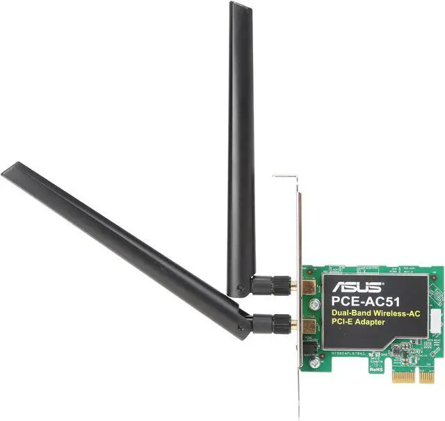 Alt view image 2 of 6 - ASUS Wireless AC750 PCIe Adapter Card for Dual-Band 2x2 802.11AC WiFi