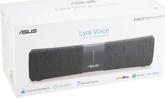 Alt view image 10 of 10 - ASUS Lyra Voice Home Mesh WiFi System AC2200, Tri-Band, AiProtection Security by Trend Micro, Parental Control, Amazon Alexa Built-in, Bluetooth, Two 8W Stereo Speakers
