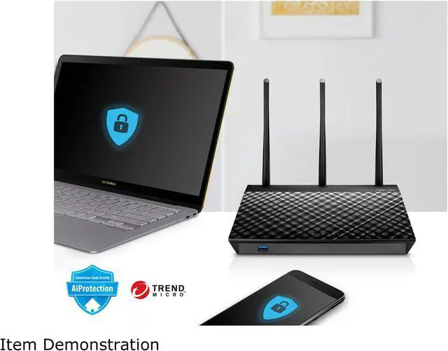 Alt view image 4 of 7 - ASUS RT-AC1750 B1 AC1750 Dual Band Gigabit Wi-Fi Router with AiProtection Network Security Powered by Trend Micro, Adaptive QoS and Parental Control