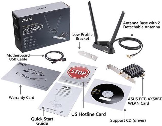 Alt view image 11 of 11 - ASUS AX3000 (PCE-AX58BT) Next-Gen WiFi 6 Dual Band PCIe Wireless Adapter with Bluetooth 5.0 - OFDMA, 2x2 MU-MIMO and WPA3 Security