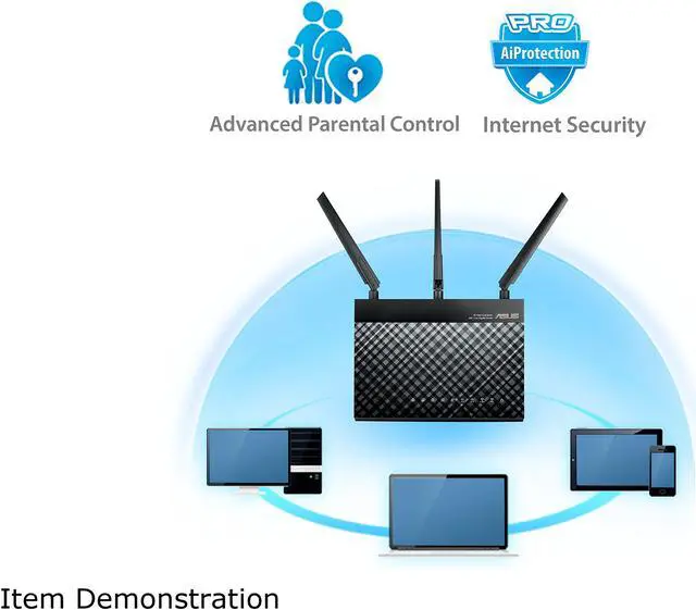 Alt view image 4 of 4 - Asus AC1900 Dual Band Gigabit WiFi Router with MU-Mimo, Aimesh for Mesh WIFI System, Aiprotection Network Security Powered by Trend Micro, Adaptive Qos and Parental Control (RT-AC1900P)