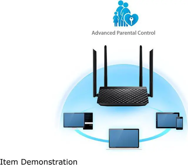 Alt view image 5 of 5 - ASUS RT-AC1200GE AC1200 Dual Band WiFi Router, Parental Control, MU-MIMO, 4 x Gigabit LAN ports, VPN, Gaming & 4K Streaming