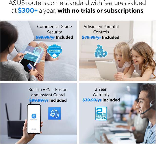 Alt view image 8 of 8 - ASUS ZenWiFi AX Whole-Home Tri-band Mesh WiFi 6 System (XT8) - 2 pack, Coverage up to 5,500 sq.ft or 6+rooms, 6.6Gbps, WiFi, 3 SSIDs, life-time free network security and parental controls, 2.5G port